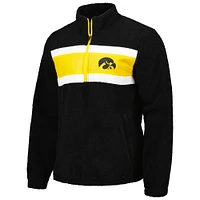 Men's G-III Sports by Carl Banks Black Iowa Hawkeyes Pinch Runner Half-Zip Top