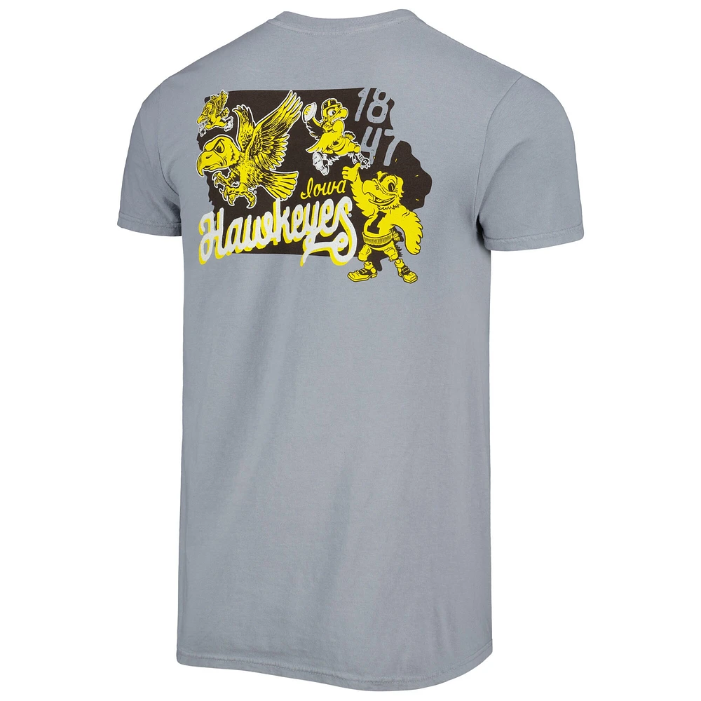 Men's Graphite Iowa Hawkeyes Vault State Comfort T-Shirt