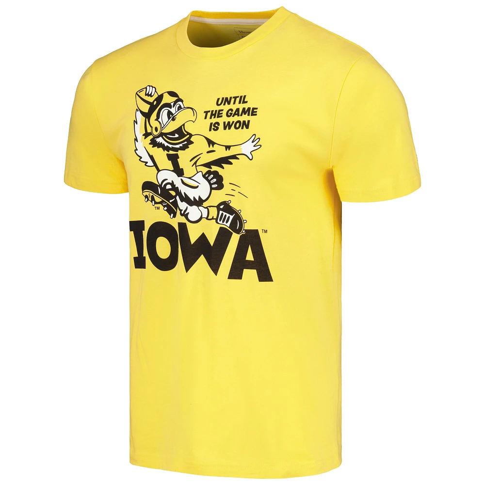 Men's Homefield Gold Iowa Hawkeyes "Until The Game Is Won" T-Shirt