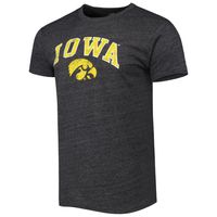 Men's League Collegiate Wear Heather Charcoal Iowa Hawkeyes 1965 Arch Victory Falls Tri-Blend T-Shirt