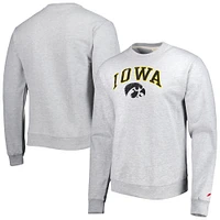 Men's League Collegiate Wear Heather Gray Iowa Hawkeyes 1965 Arch Essential Lightweight Pullover Sweatshirt