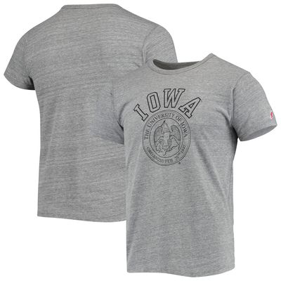 Men's League Collegiate Wear Heathered Gray Iowa Hawkeyes Tide Seal Nuevo Victory Falls Tri-Blend T-Shirt