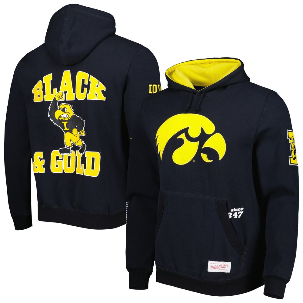 Men's Mitchell & Ness Black Iowa Hawkeyes Team Origins Pullover Hoodie