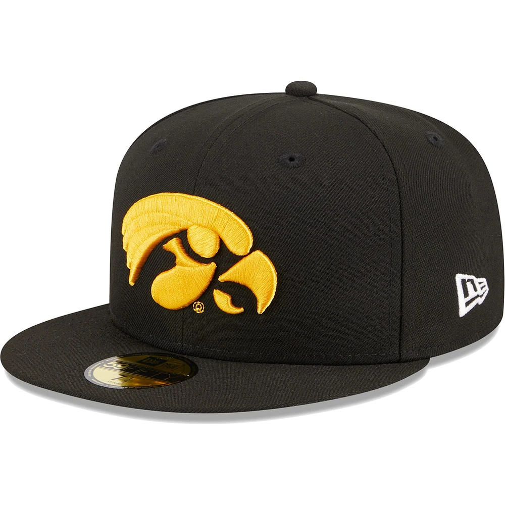 Men's New Era Black Iowa Hawkeyes 59FIFTY Fitted Hat