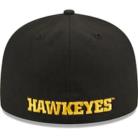 Casquette ajustée 59FIFTY Iowa Hawkeyes de New Era pour homme noire