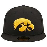 Casquette ajustée 59FIFTY Iowa Hawkeyes noire New Era pour homme