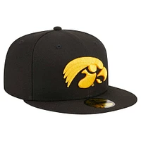 Casquette ajustée 59FIFTY Iowa Hawkeyes noire New Era pour homme