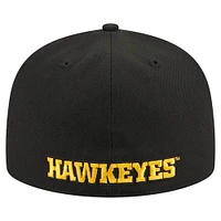 Casquette ajustée 59FIFTY Iowa Hawkeyes noire New Era pour homme