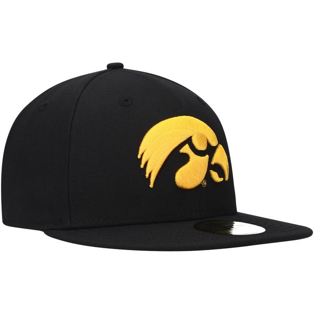 Casquette ajustée 59FIFTY Basic noire avec logo Iowa Hawkeyes New Era pour hommes