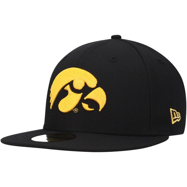 Casquette ajustée 59FIFTY Basic noire avec logo Iowa Hawkeyes New Era pour hommes