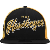 Men's New Era  Black Iowa Hawkeyes Outright 9FIFTY Snapback Hat