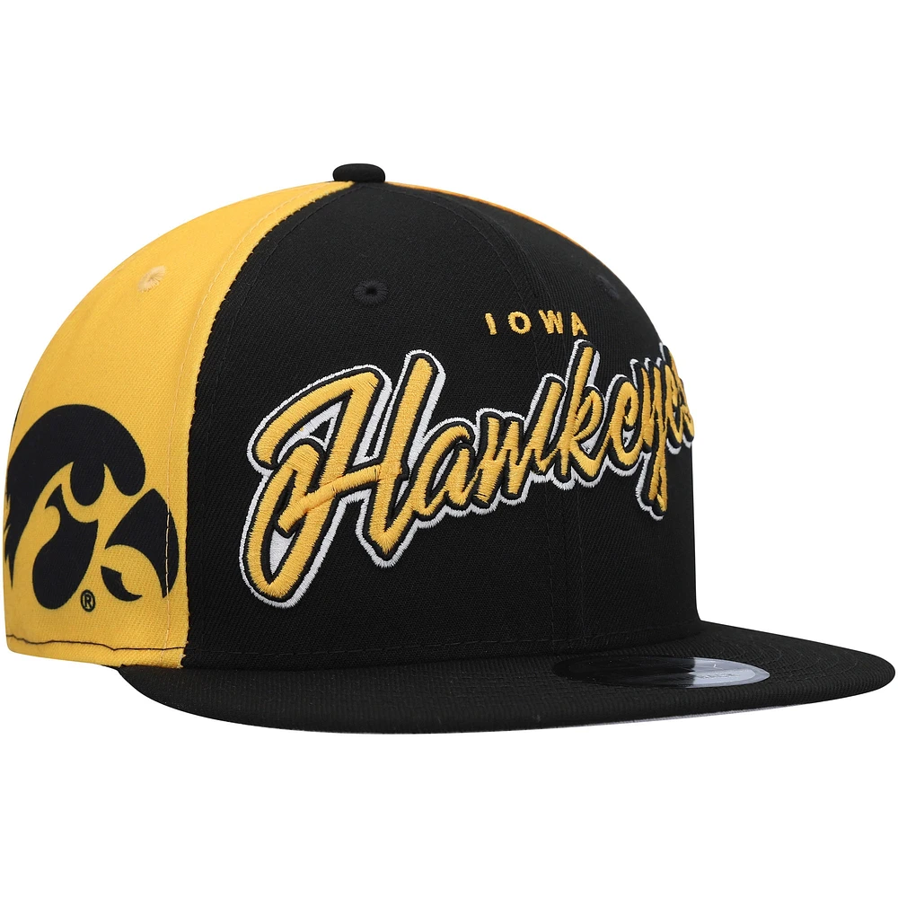 Casquette Snapback Outright 9FIFTY Iowa Hawkeyes noire New Era pour homme