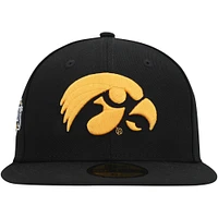 Casquette ajustée 59FIFTY Iowa Hawkeyes Patch New Era pour homme noire