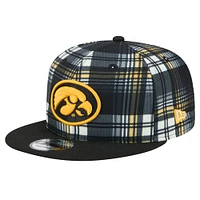 Casquette à visière plate noire Iowa Hawkeyes 9FIFTY de New Era pour homme