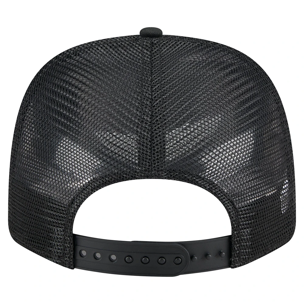 Men's New Era Black Iowa Hawkeyes Primary 9SEVENTY Trucker Stretch-Snap Hat