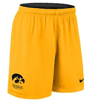 Men's Nike Black/Gold Iowa Hawkeyes 2025 Sideline Reversible Performance Shorts