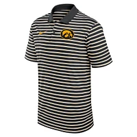 Men's Nike Black/White Iowa Hawkeyes Primetime Victory Striped Performance Polo