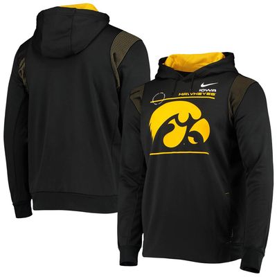 Men's Nike Black Iowa Hawkeyes 2021 Team Sideline Performance Pullover Hoodie