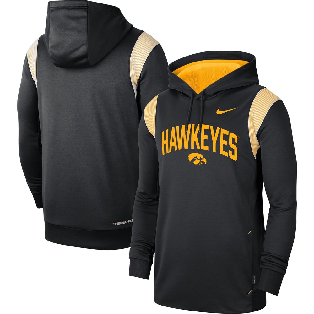 Men's Nike Black Iowa Hawkeyes 2022 Game Day Sideline Performance Pullover Hoodie