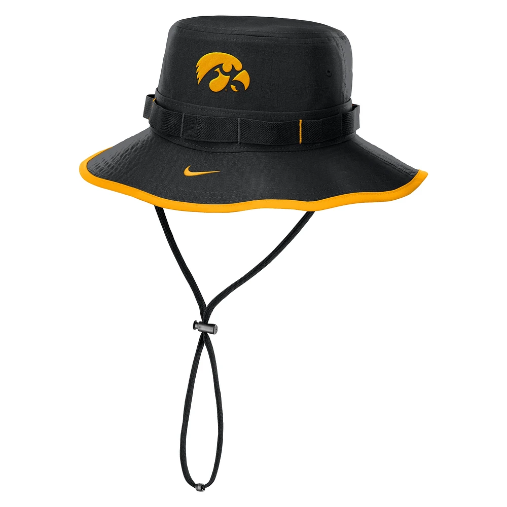 Men's Nike Black Iowa Hawkeyes 2024/25 On-Field Apex Performance Boonie Bucket Hat