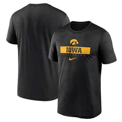 T-shirt Nike noir Iowa Hawkeyes 2024 Sideline Legend Performance pour homme