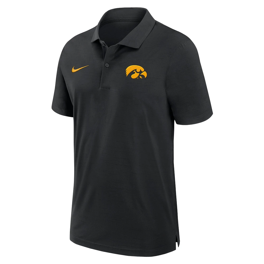 Men's Nike Black Iowa Hawkeyes 2024 Sideline Woven Performance Polo