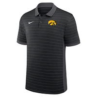 Men's Nike Black Iowa Hawkeyes 2025 Early Season Coaches Sideline Victory Stripe Performance Polo