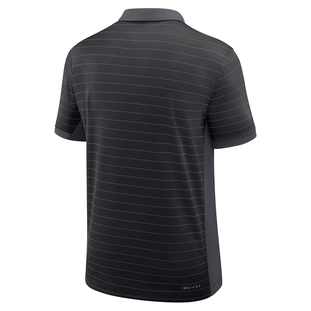 Men's Nike Black Iowa Hawkeyes 2025 Early Season Coaches Sideline Victory Stripe Performance Polo