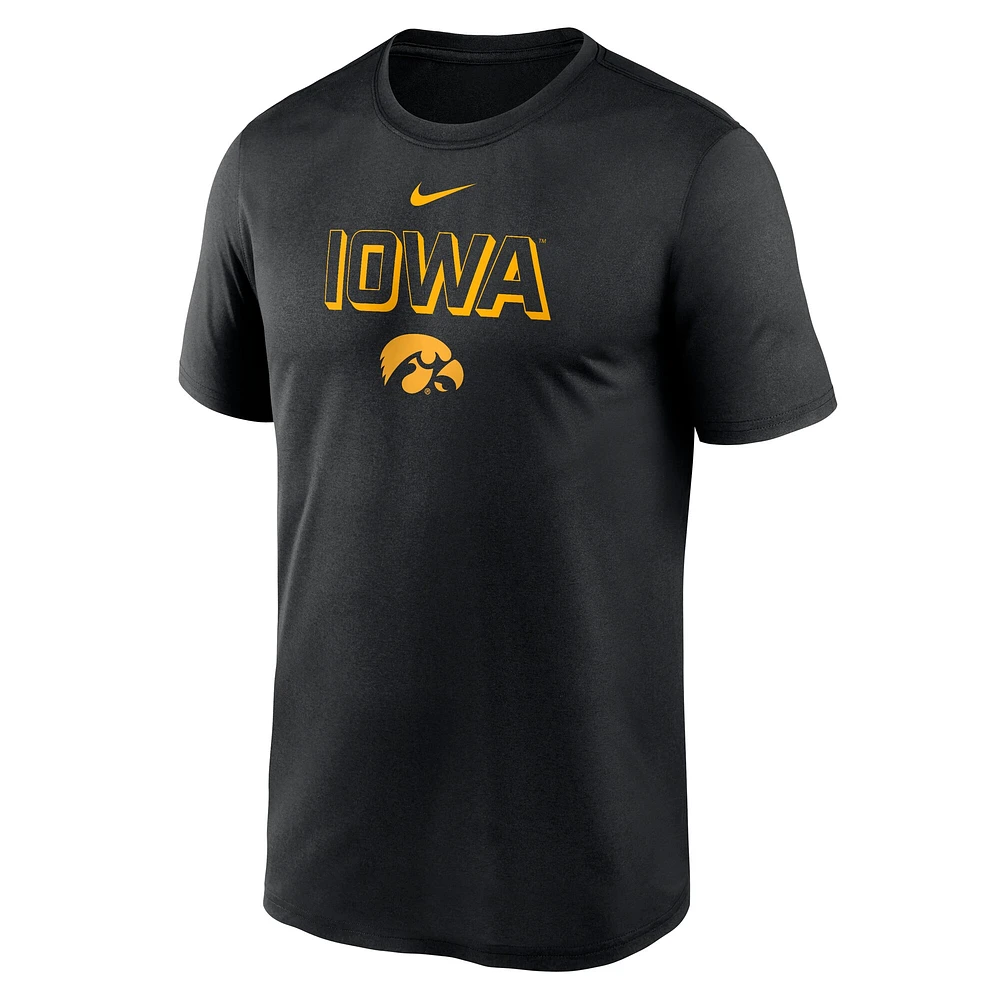 T-shirt Nike Performance noir Iowa Hawkeyes 2025 pour homme