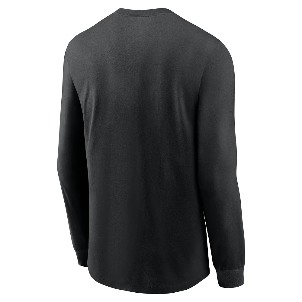 Men's Nike Black Iowa Hawkeyes 2025 Sideline Performance Long Sleeve T-Shirt