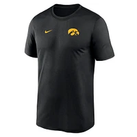 Men's Nike Black Iowa Hawkeyes 2025 Sideline Small Logo Legend Performance T-Shirt