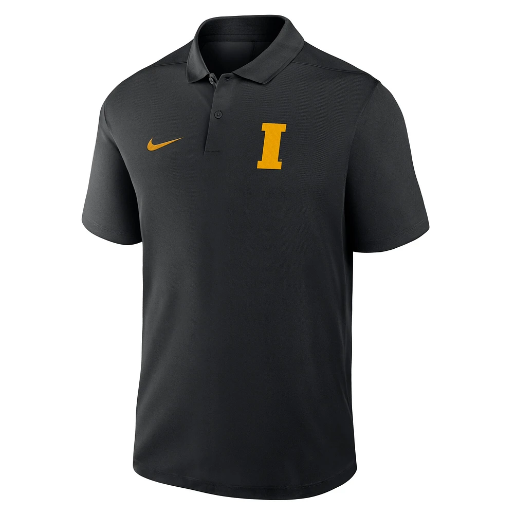 Polo Nike Victory Performance pour homme avec logo de baseball Iowa Hawkeyes noir