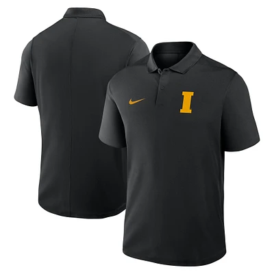 Polo Nike Victory Performance pour homme avec logo de baseball Iowa Hawkeyes noir