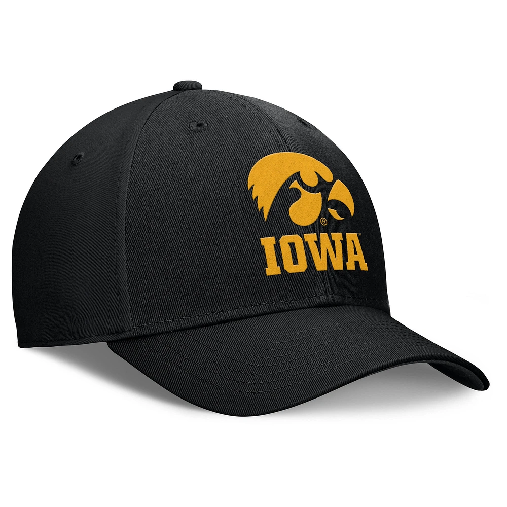 Men's Nike Black Iowa Hawkeyes Campus Club Adjustable Hat