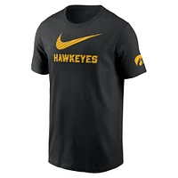 T-shirt noir Nike pour homme avec mascotte du campus des Iowa Hawkeyes