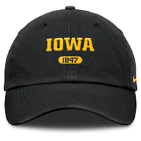 Men's Nike Black Iowa Hawkeyes Club Adjustable Hat