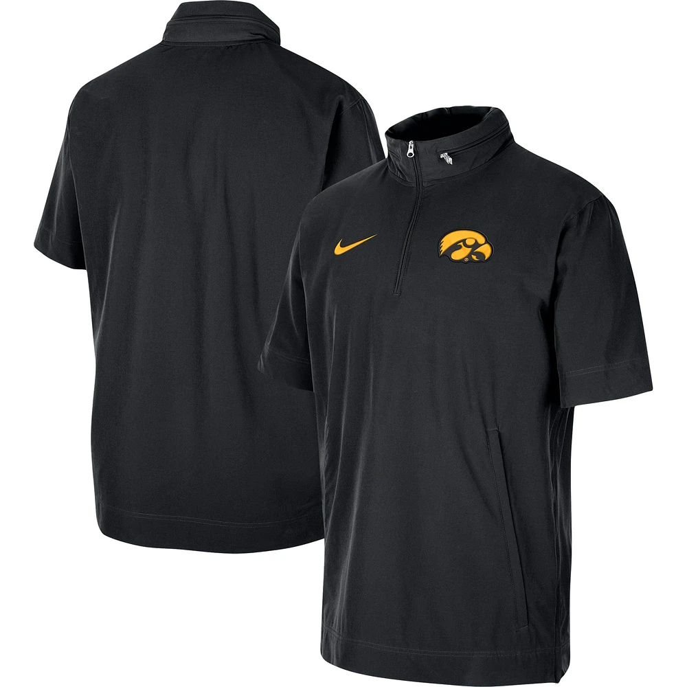 Veste à manches courtes Nike Iowa Hawkeyes Coaches pour homme, noire