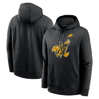 Sweat à capuche en polaire Nike Iowa Hawkeyes Legacy Logo Club pour homme, noir