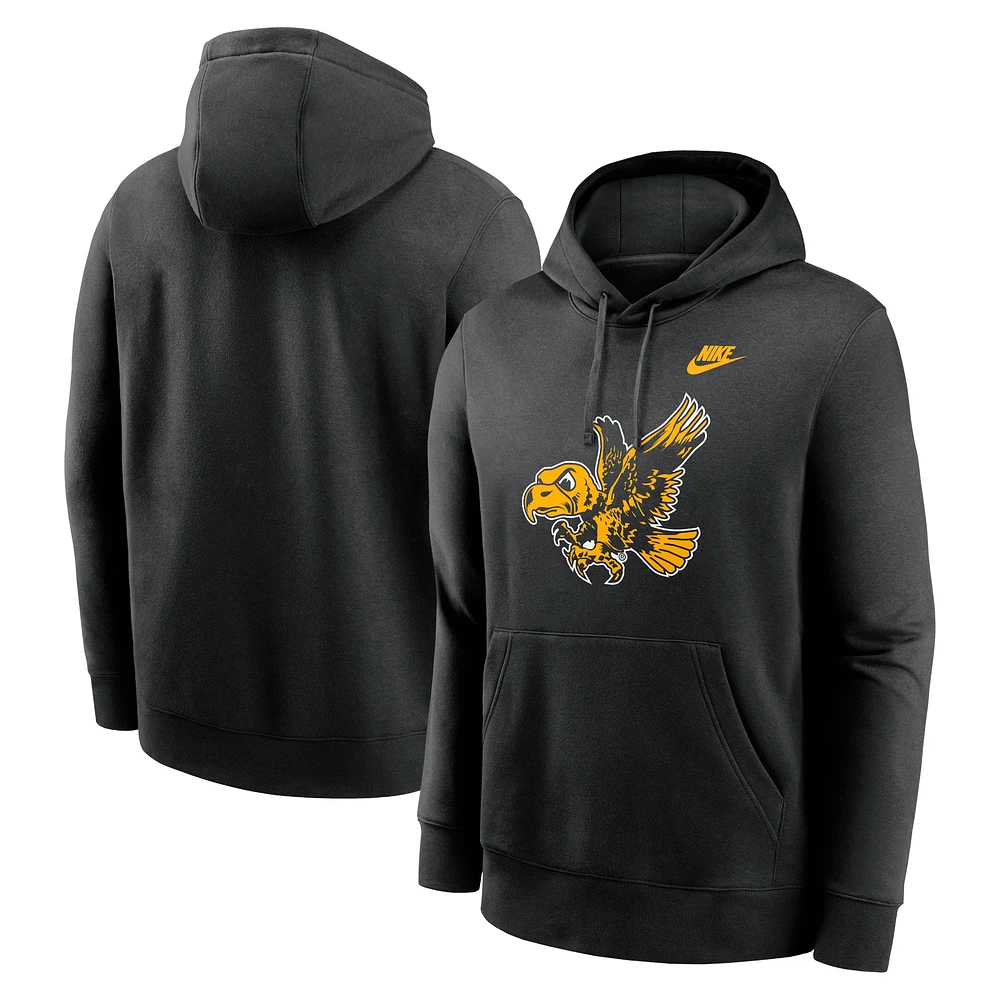 Sweat à capuche en polaire Nike Iowa Hawkeyes Legacy Logo Club pour homme, noir