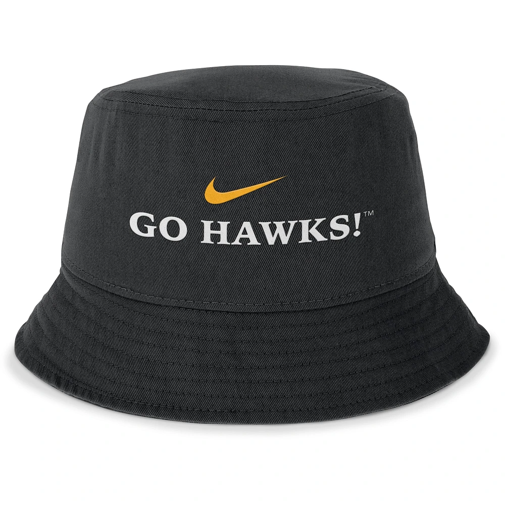 Chapeau bob Local Apex Nike noir pour hommes des Iowa Hawkeyes