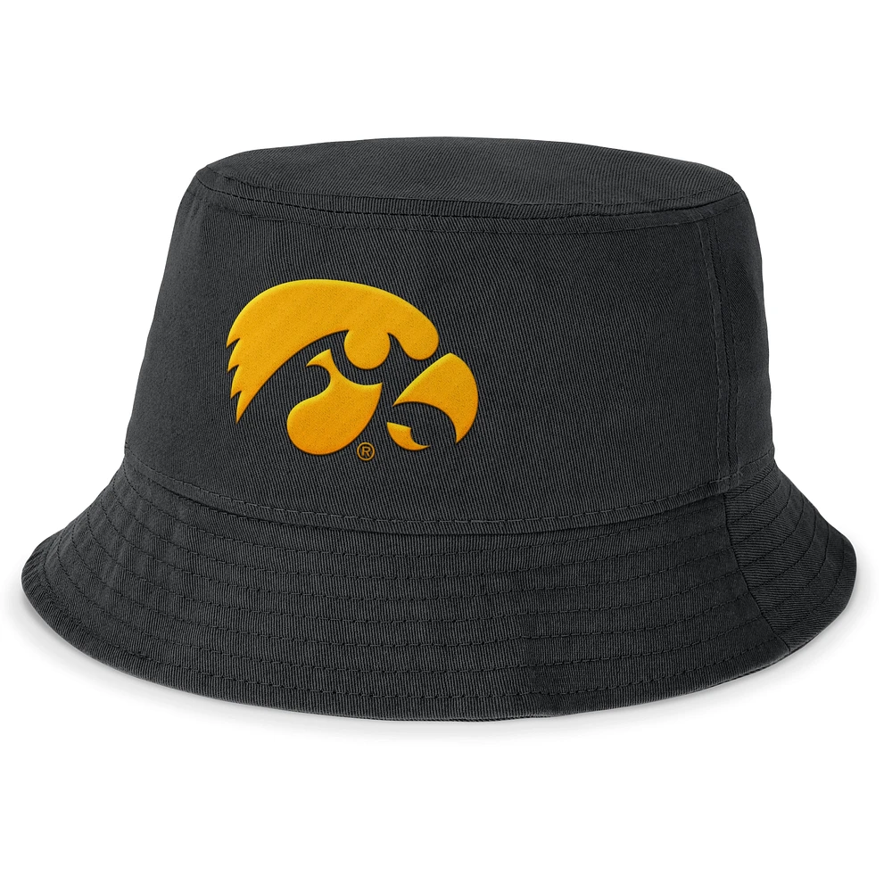 Chapeau bob Local Apex Nike noir pour hommes des Iowa Hawkeyes