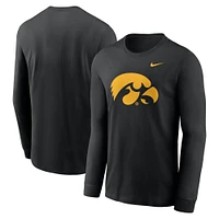 Men's Nike Black Iowa Hawkeyes Primary Logo Long Sleeve T-Shirt