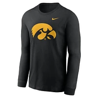 Men's Nike Black Iowa Hawkeyes Primary Logo Long Sleeve T-Shirt