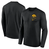 T-shirt à manches longues Nike Iowa Hawkeyes Primary Stack Legend pour homme, noir