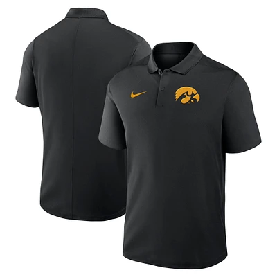 Polo Nike noir Iowa Hawkeyes Primetime Victory pour homme avec logo principal