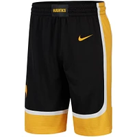 Short de basket-ball Nike Iowa Hawkeyes Replica Team Performance noir pour homme