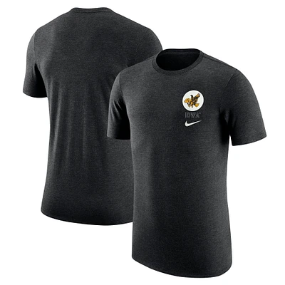 T-shirt rétro tri-mélange Nike noir Iowa Hawkeyes pour homme