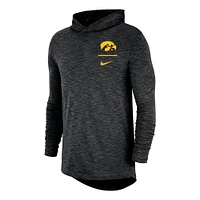 Men's Nike Black Iowa Hawkeyes Slub Performance Long Sleeve Hoodie T-Shirt