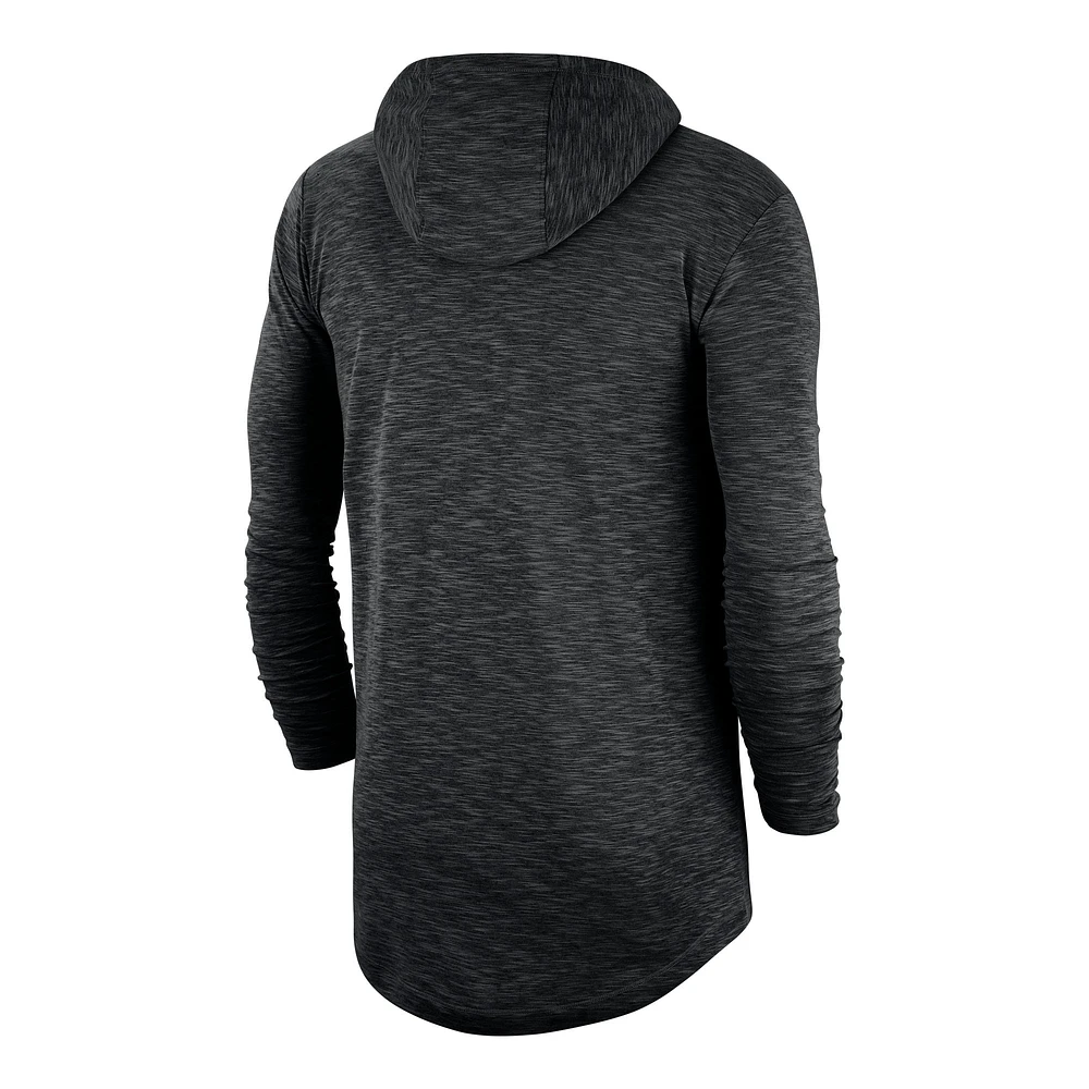 Men's Nike Black Iowa Hawkeyes Slub Performance Long Sleeve Hoodie T-Shirt