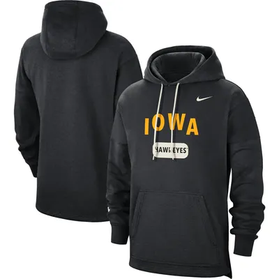 Iowa Hawkeyes Nike Team Arch Fan Pullover Hoodie - Black